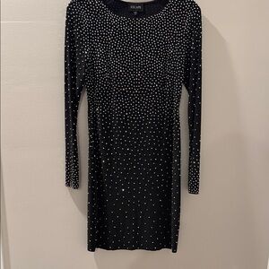 Xscape Black Dress with Metallic Accents